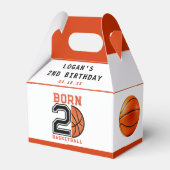 生まれ2ボールバスケットボール2nd誕生日パーティー フェイバーボックス (正面サイド)