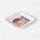 生まれ2ボールバスケットボール2nd誕生日パーティー ペーパープレート (傾斜あり)