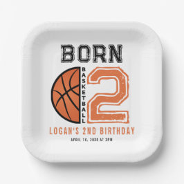 生まれ2ボールバスケットボール2nd誕生日パーティー ペーパープレート