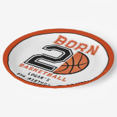 生まれ2ボールバスケットボール2nd誕生日パーティー ペーパープレート (アングル)