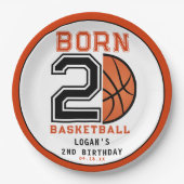 生まれ2ボールバスケットボール2nd誕生日パーティー ペーパープレート (正面)