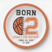 生まれ2ボールバスケットボール2nd誕生日パーティー ペーパープレート (正面)