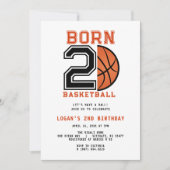生まれ2ボールバスケットボール2nd誕生日パーティー 招待状 (正面)