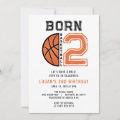 生まれ2ボールバスケットボール2nd誕生日パーティー 招待状 (正面)