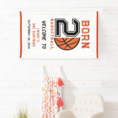 生まれ2ボールバスケットボール2nd誕生日パーティー 横断幕 (インサイチュ)