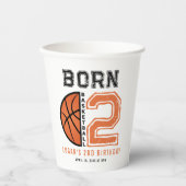 生まれ2ボールバスケットボール2nd誕生日パーティー 紙コップ (正面)