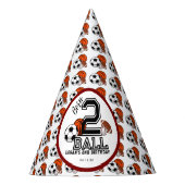 生まれ2球スポーツテーマ男子2歳の誕生日パーティー パーティーハット (正面)