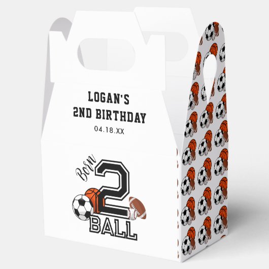 生まれ2球スポーツテーマ男子2歳の誕生日パーティー フェイバーボックス (オープン)