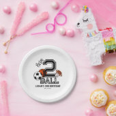 生まれ2球スポーツテーマ男子2歳の誕生日パーティー ペーパープレート (パーティー)