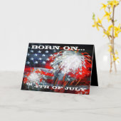 「生まれ7月4日」あいさつカード カード (黄色い花)