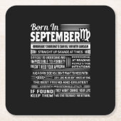 生まれ9月の《星座》乙女座おもしろい誕生日 スクエアペーパーコースター (正面)