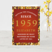 生まれ 1959誕生日標準レッド金ゴールドユーザー名の追加 カード (黄色い花)