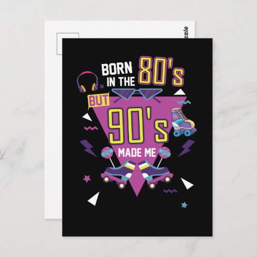 生まれ 80sミュージックパーティーローラースケートで滑るDisco 1980s ポストカード (正面/裏面)