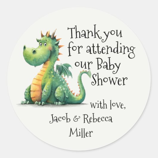 生まれBaby Shower Thank You Sticker ラウンドシール (正面)