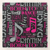 生まれDance Pink ID277 ガラスコースター (正面)