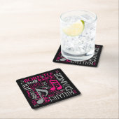 生まれDance Pink ID277 スクエアペーパーコースター (インサイチュ)