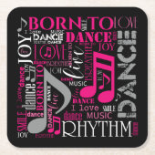 生まれDance Pink ID277 スクエアペーパーコースター (正面)