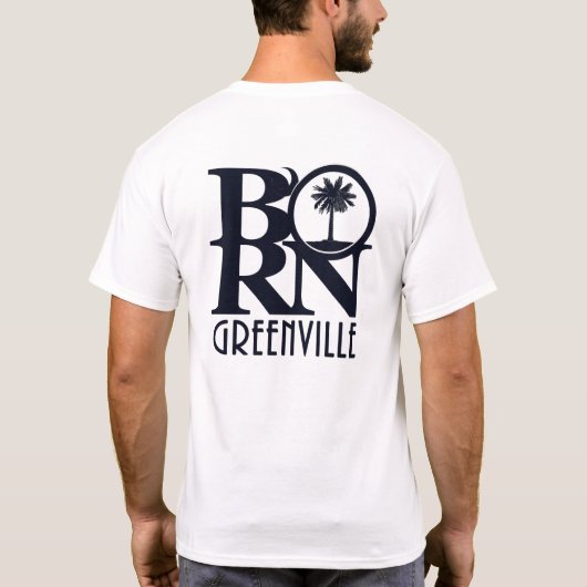 生まれGreenville SC (背面プリント) Tシャツ (裏面)