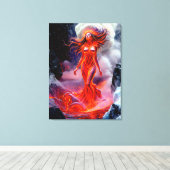 "生まれOf Inferno" – 火山女性ポートレート キャンバスプリント (インサイチュ (ウッドフロア))
