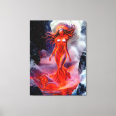 "生まれOf Inferno" – 火山女性ポートレート キャンバスプリント (正面)