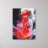 "生まれOf Inferno" – 火山女性ポートレート キャンバスプリント (正面)