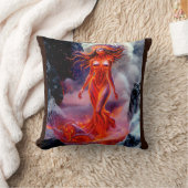 "生まれOf Inferno" – 火山女性ポートレート クッション (ブランケット)