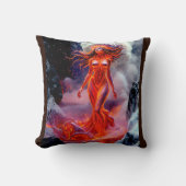 "生まれOf Inferno" – 火山女性ポートレート クッション (正面)