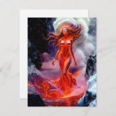 "生まれOf Inferno" – 火山女性ポートレート シーズンカード (正面/裏面)