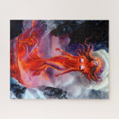 "生まれOf Inferno" – 火山女性ポートレート ジグソーパズル (横)