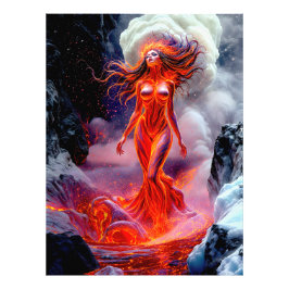 "生まれOf Inferno" – 火山女性ポートレート フォトプリント