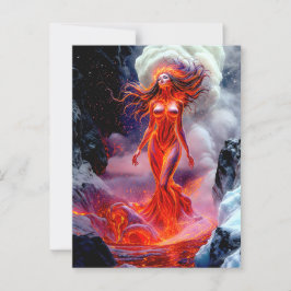 "生まれOf Inferno" – 火山女性ポートレート ポストカード