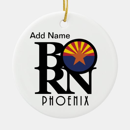 生まれPhoenix Arizonaカスタマイズ セラミックオーナメント (正面)