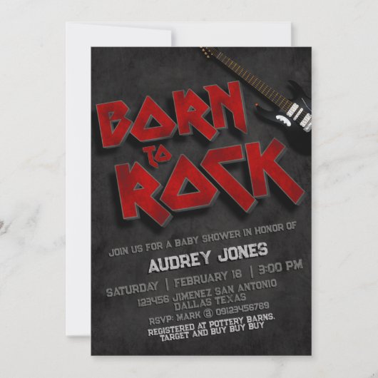 生まれTo Rock - Baby Shour 招待状 (正面)