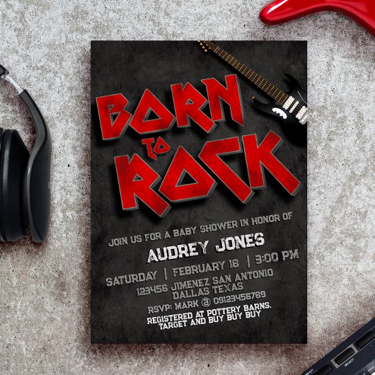 生まれTo Rock - Baby Shour 招待状