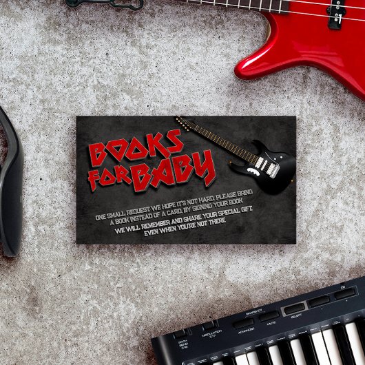 生まれTo Rock Baby Shower Book Request エンクロージャーカード