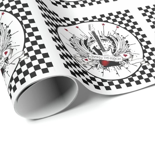 生まれTo Rock & Guitar転が Rockerミュージシャンギフト ラッピングペーパー (ロールコーナー)