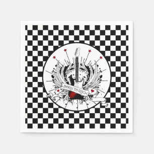 生まれTo Rock & Guitar転が Rockerメタルミュージシャン スタンダードカクテルナプキン