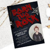 生まれTwo Rock – 誕生日招待状(写真付き) 招待状