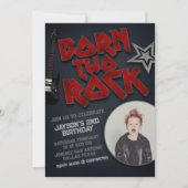 生まれTwo Rock – 誕生日招待状(写真付き) 招待状 (正面)