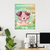生まれWild Kids Room Poster with Name & Year ポスター (ホームオフィス)