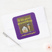 生もし与えきサルPurple BG スクエアシール (封筒)