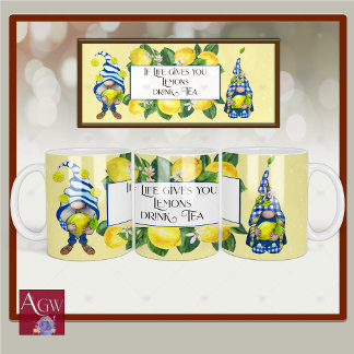 生もし与えきレモン格言黄色い青 マグカップ