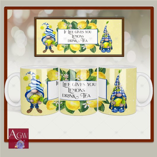 生もし与えきレモン格言黄色い青 マグカップ