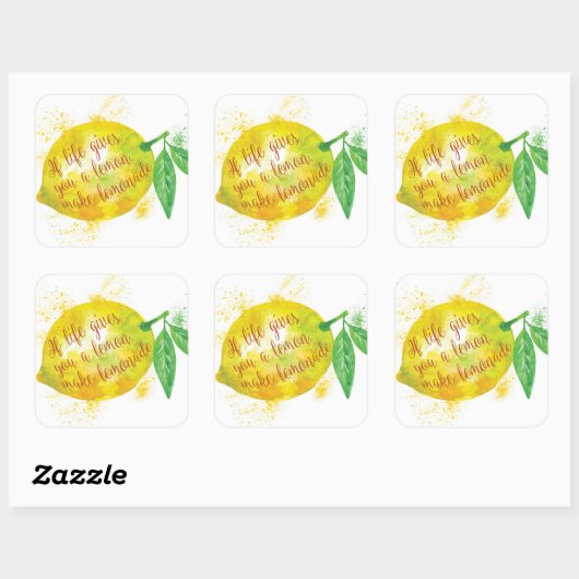生もし与え活はレモン、レモネード スクエアシール (シート)