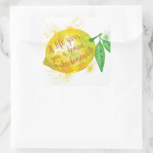 生もし与え活はレモン、レモネード スクエアシール (バッグ)