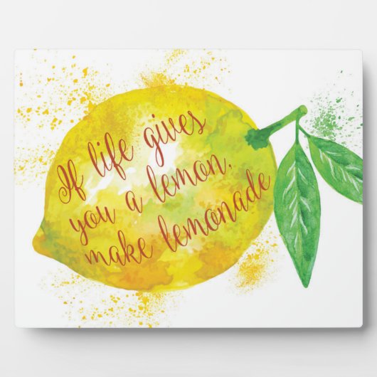 生もし与え活はレモン、レモネード フォトプラーク (正面)