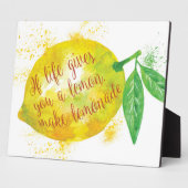 生もし与え活はレモン、レモネード フォトプラーク (側面)