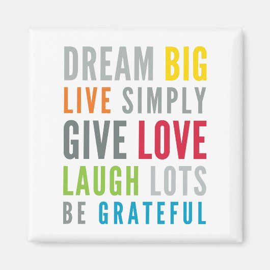 生やる気を起こさせるきる言葉のモダンタイポグラフィ マグネット (正面)