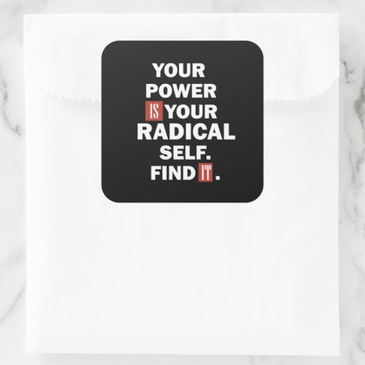 生やる気を起こさせる活引用文 スクエアシール (バッグ)