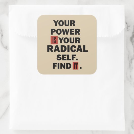 生やる気を起こさせる活引用文 スクエアシール (バッグ)